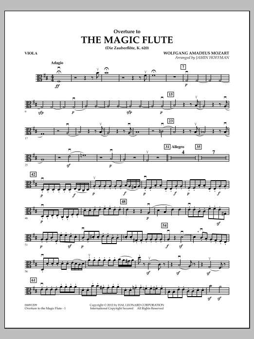 Download Jamin Hoffman Overture to The Magic Flute - Viola Sheet Music and learn how to play Orchestra PDF digital score in minutes