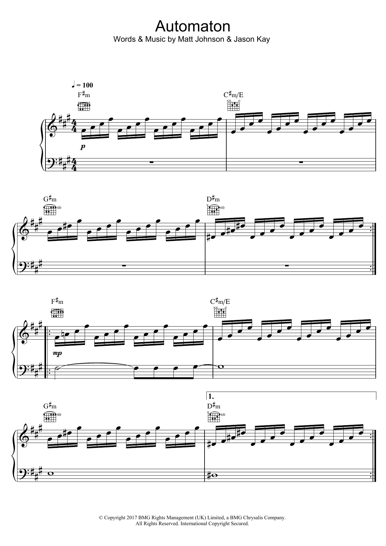 Download Jamiroquai Automaton Sheet Music and learn how to play Piano, Vocal & Guitar (Right-Hand Melody) PDF digital score in minutes