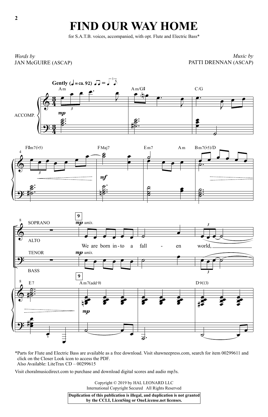 Download Jan McGuire and Patti Drennan Find Our Way Home Sheet Music and learn how to play SATB Choir PDF digital score in minutes