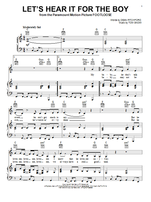 Download Jana Kramer Let's Hear It For The Boy Sheet Music and learn how to play Piano, Vocal & Guitar (Right-Hand Melody) PDF digital score in minutes
