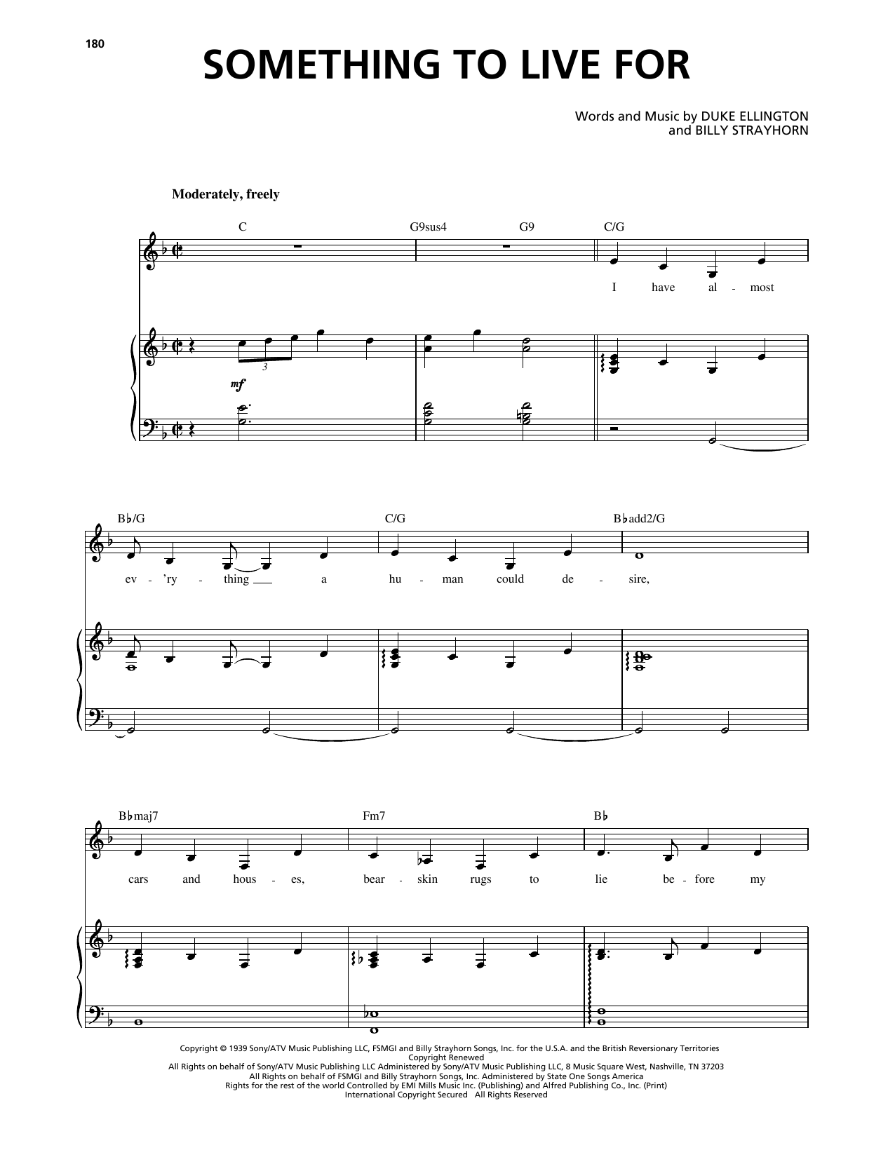 Download Jane Monheit Something To Live For Sheet Music and learn how to play Piano, Vocal & Guitar Chords (Right-Hand Melody) PDF digital score in minutes