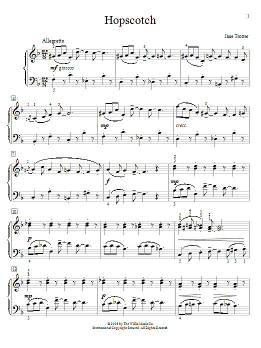 Download Jane Trotter Hopscotch Sheet Music and learn how to play Easy Piano PDF digital score in minutes