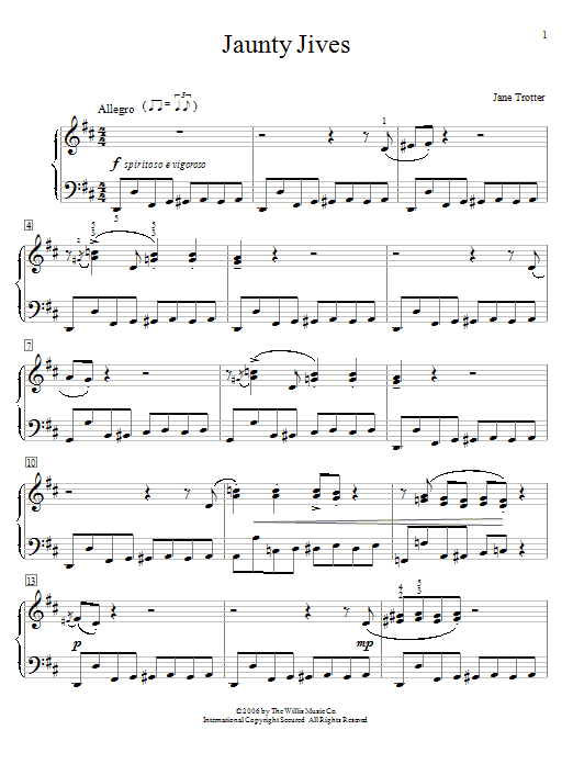 Download Jane Trotter Jaunty Jives Sheet Music and learn how to play Easy Piano PDF digital score in minutes