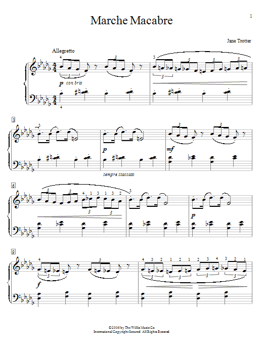 Download Jane Trotter Marche Macabre Sheet Music and learn how to play Easy Piano PDF digital score in minutes