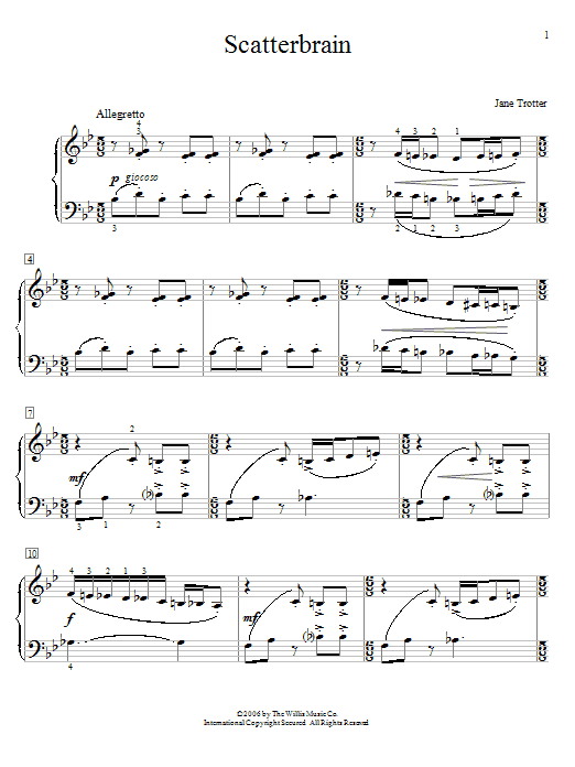 Download Jane Trotter Scatterbrain Sheet Music and learn how to play Easy Piano PDF digital score in minutes