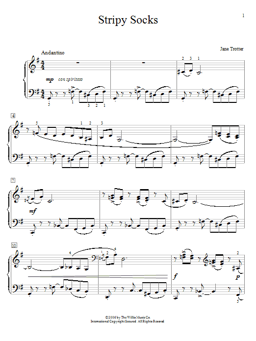 Download Jane Trotter Stripy Socks Sheet Music and learn how to play Easy Piano PDF digital score in minutes