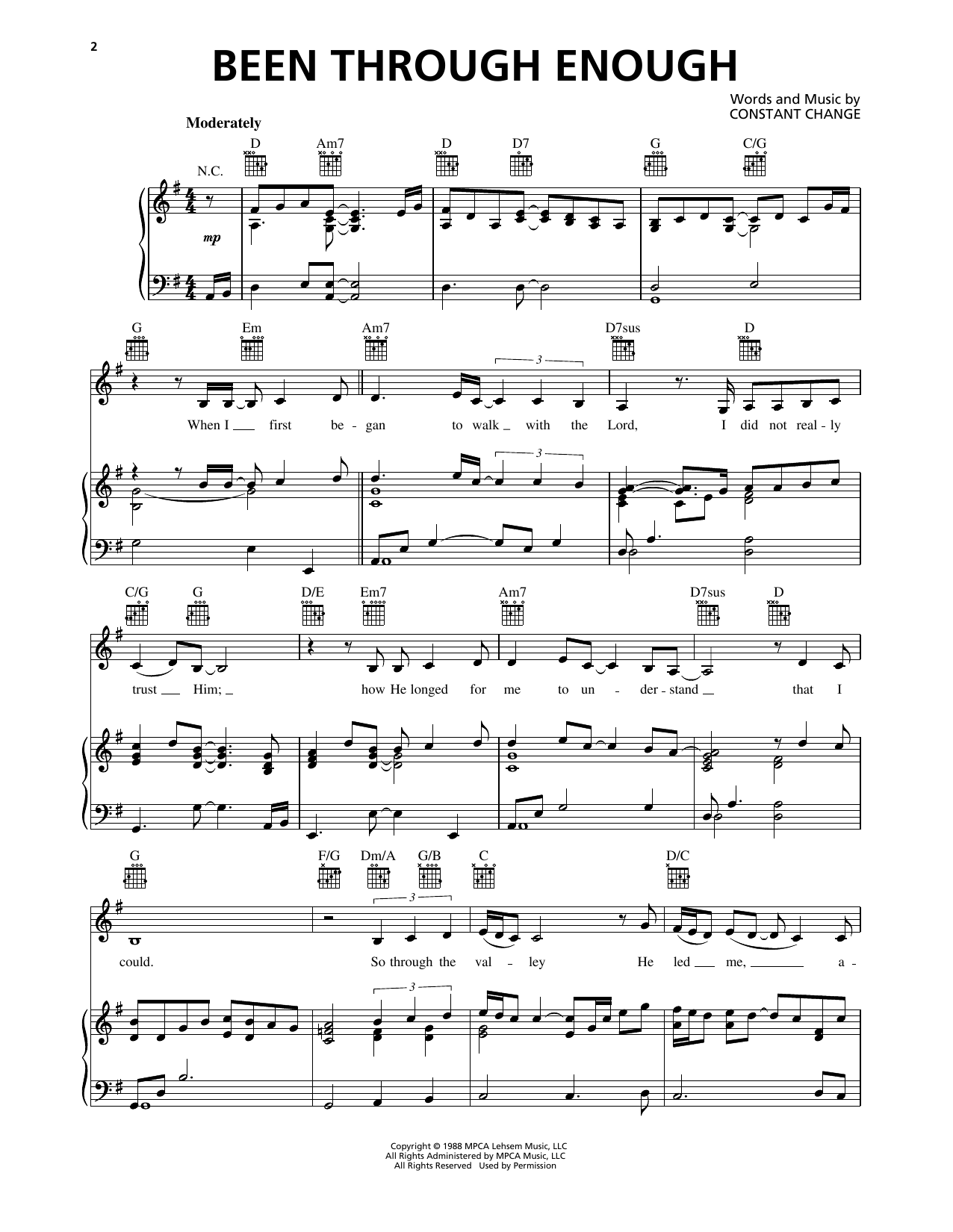 Download Janet Paschal Been Through Enough Sheet Music and learn how to play Piano, Vocal & Guitar Chords (Right-Hand Melody) PDF digital score in minutes