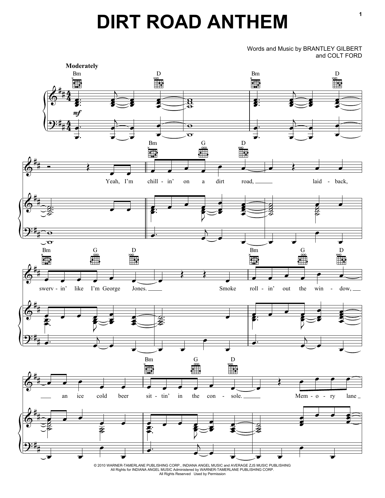 Download Jason Aldean Dirt Road Anthem Sheet Music and learn how to play Very Easy Piano PDF digital score in minutes