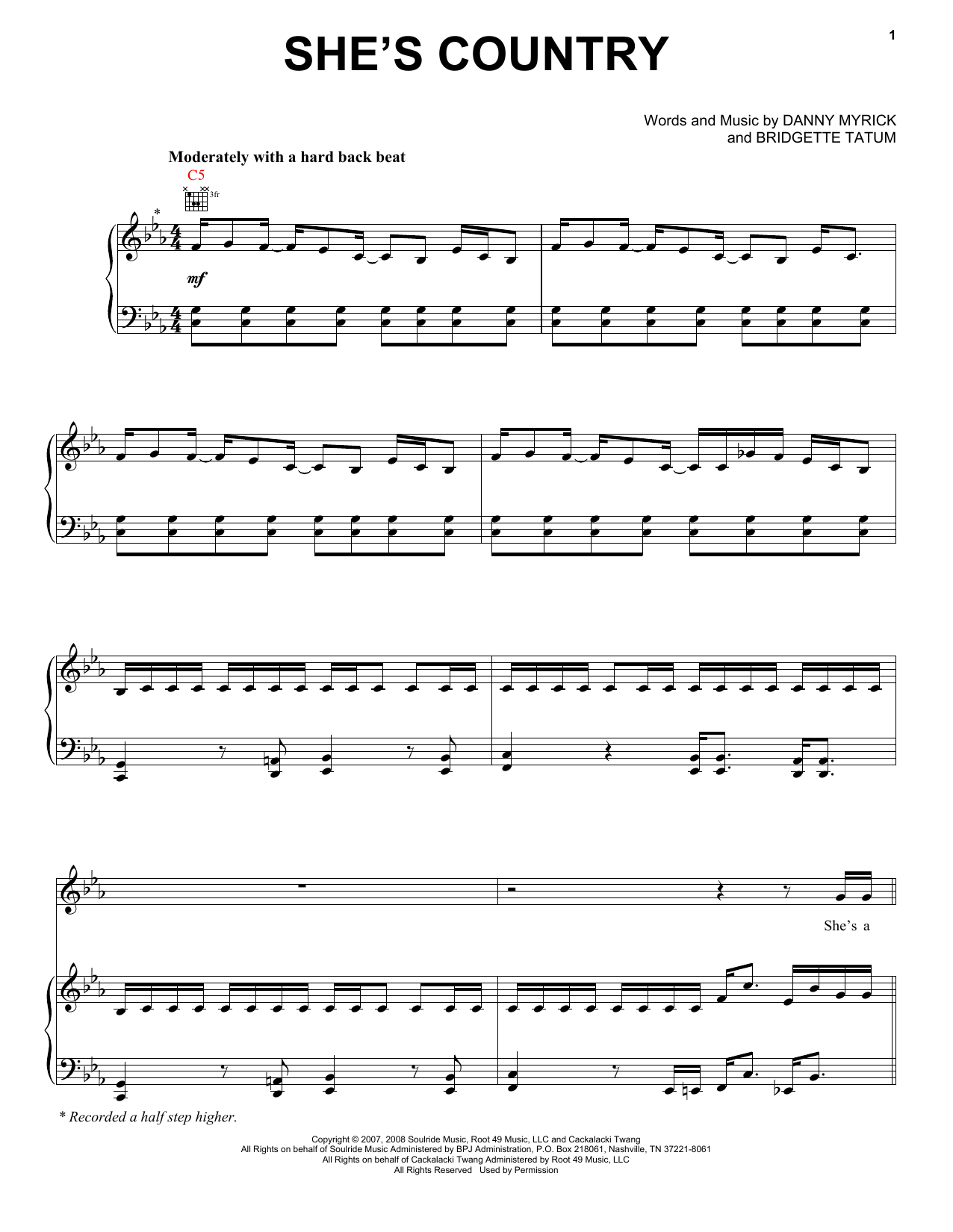 Download Jason Aldean She's Country Sheet Music and learn how to play Piano, Vocal & Guitar Chords (Right-Hand Melody) PDF digital score in minutes