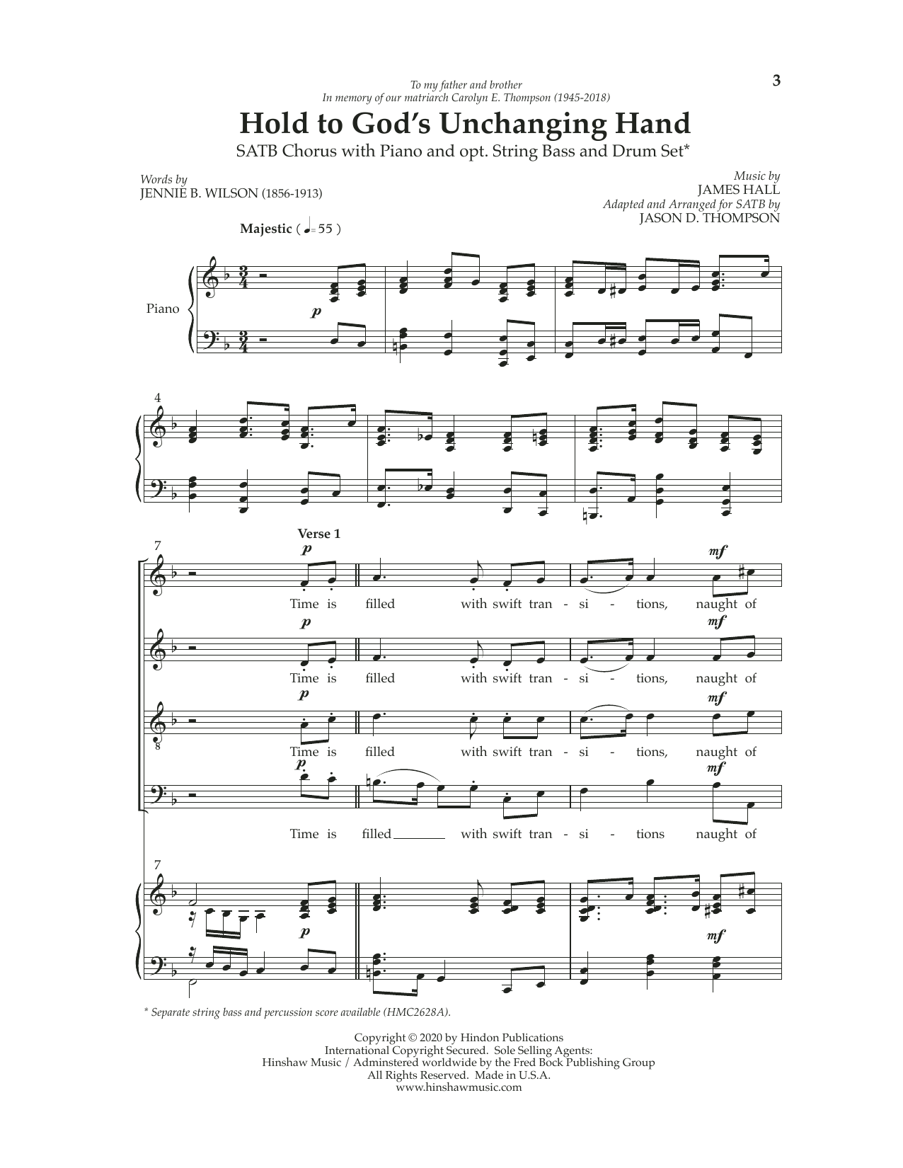 Download Jason D. Thompson Hold To God's Unchanging Hands Sheet Music and learn how to play SATB Choir PDF digital score in minutes