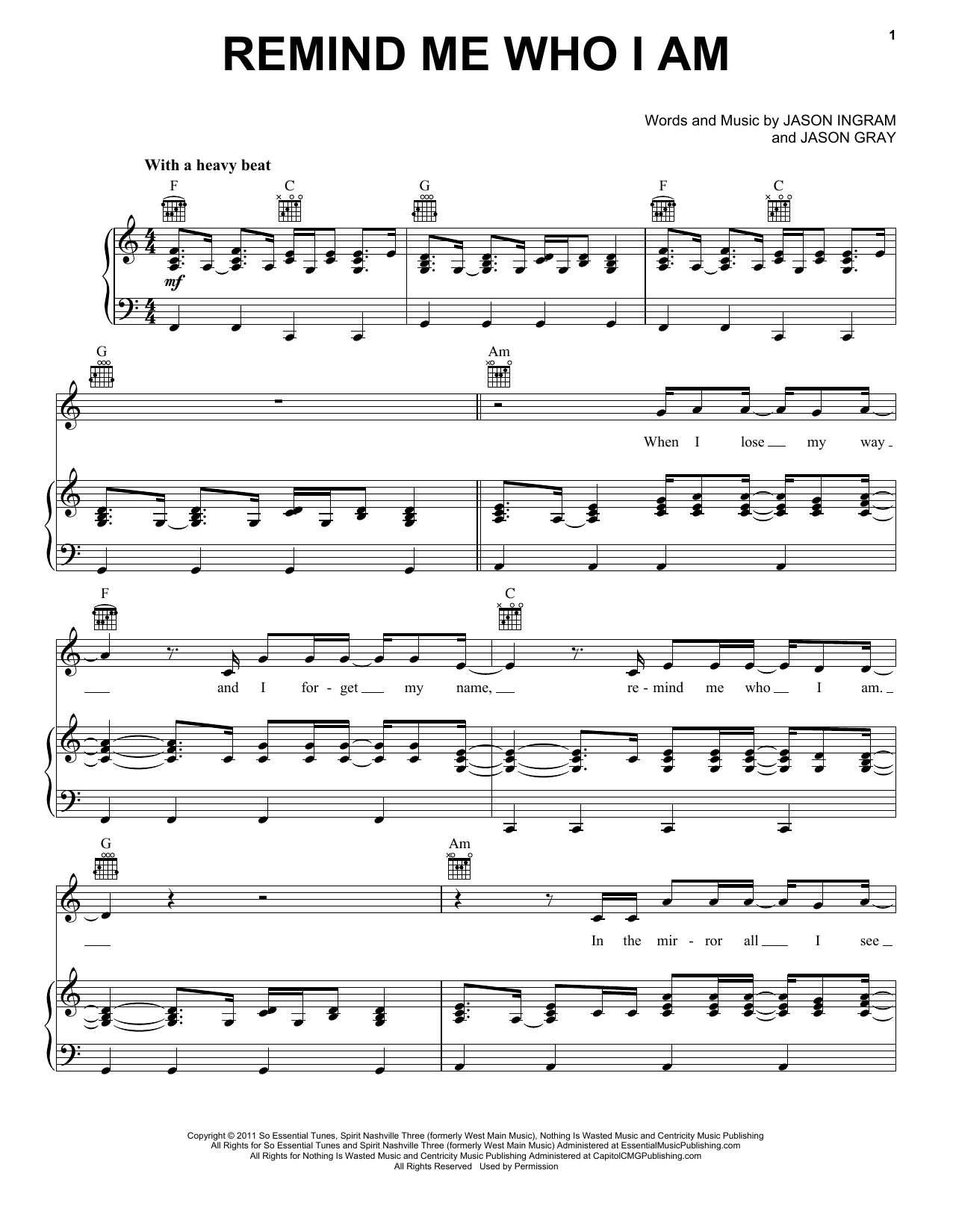 Download Jason Gray Remind Me Who I Am Sheet Music and learn how to play Lyrics & Chords PDF digital score in minutes