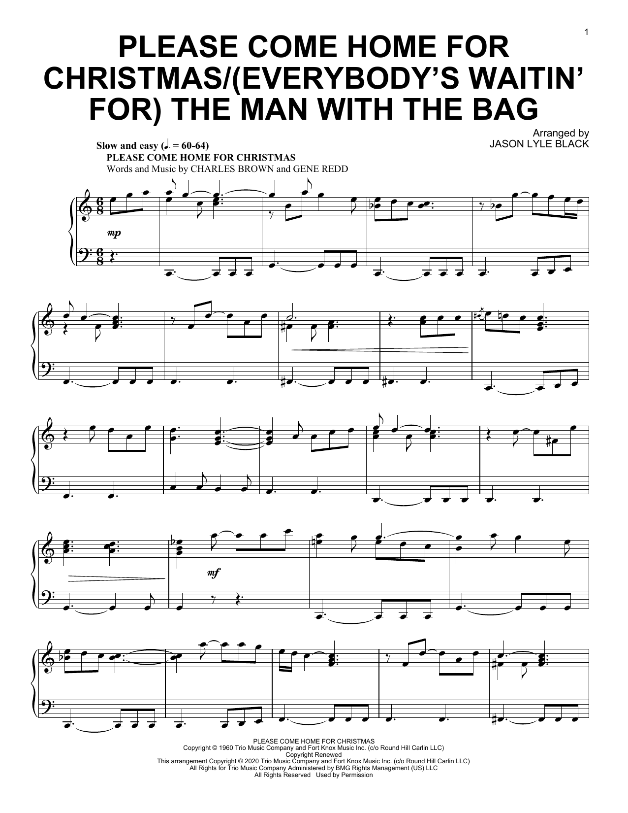 Download Jason Lyle Black Please Come Home For Christmas/(Everybody's Waitin' For) The Man With The Bag Sheet Music and learn how to play Piano Solo PDF digital score in minutes