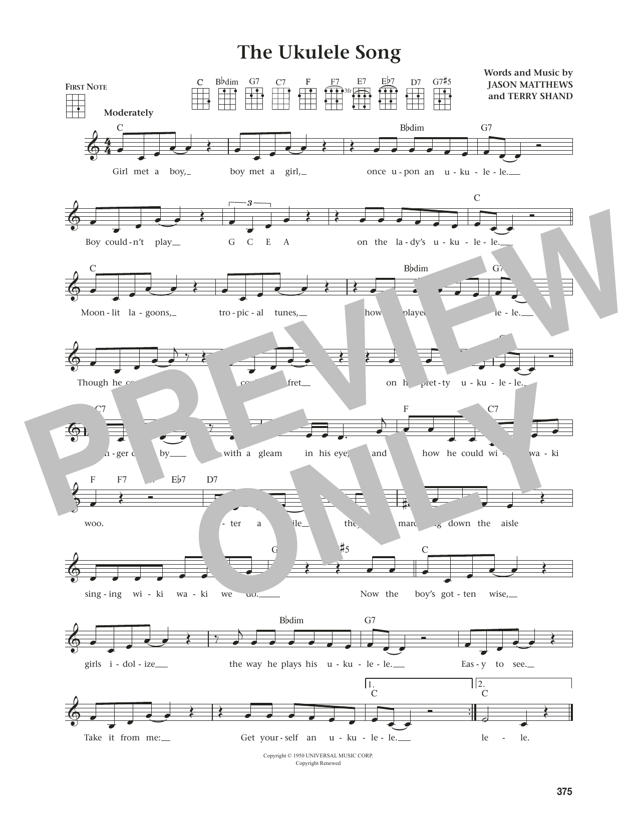 Download Jason Matthews The Ukulele Song (from The Daily Ukulele) (arr. Jim Beloff) Sheet Music and learn how to play Ukulele PDF digital score in minutes