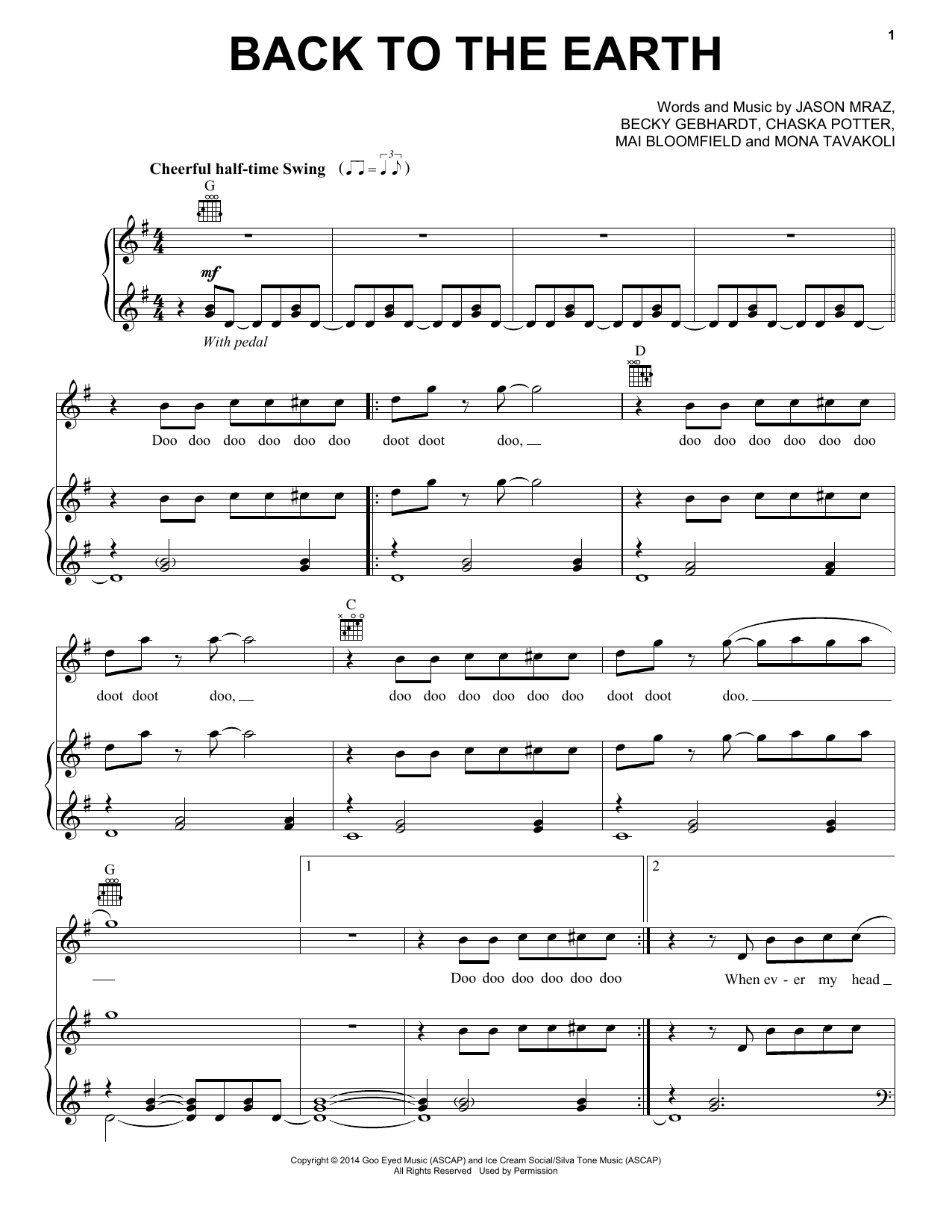 Download Jason Mraz Back To The Earth Sheet Music and learn how to play Guitar Tab PDF digital score in minutes