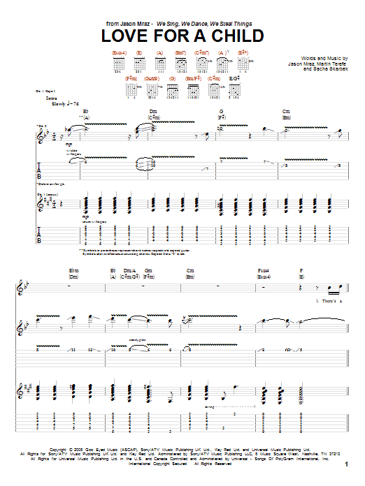 Download Jason Mraz Love For A Child Sheet Music and learn how to play Ukulele with strumming patterns PDF digital score in minutes