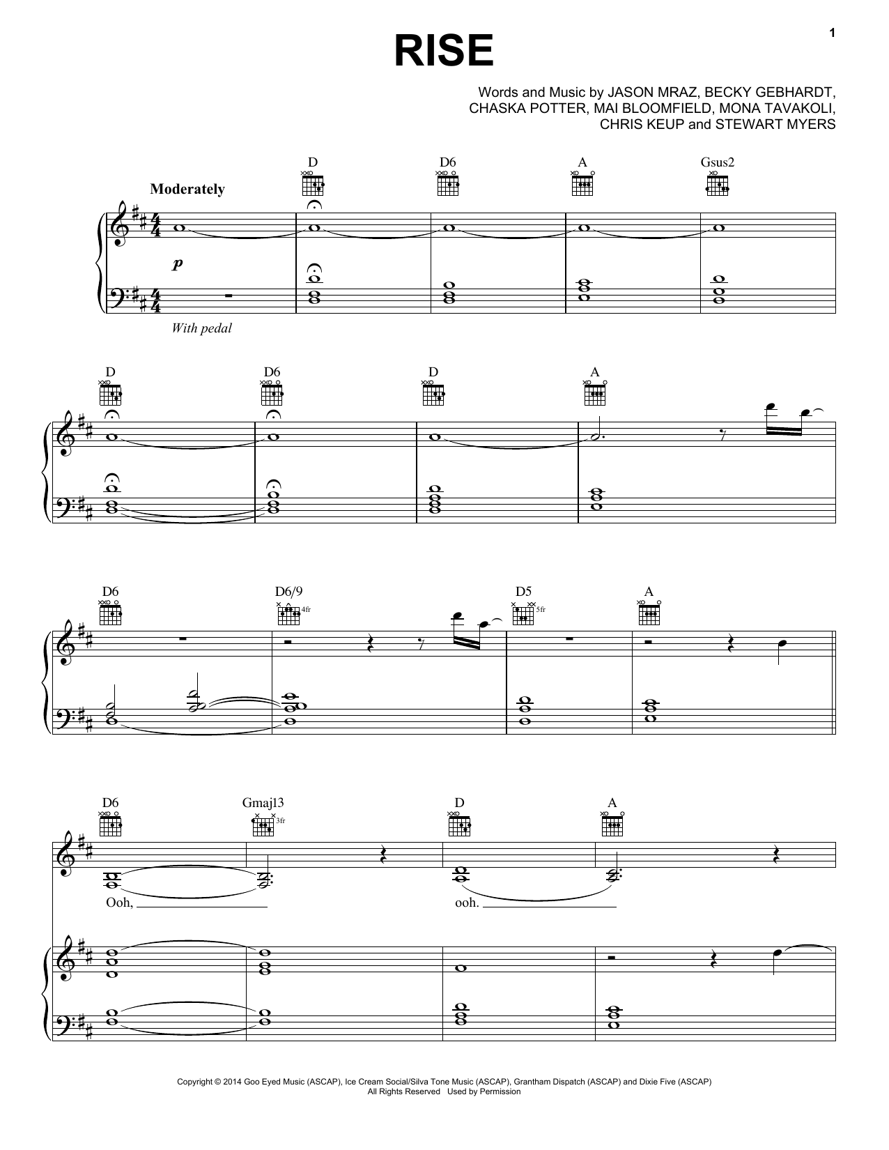 Download Jason Mraz Rise Sheet Music and learn how to play Guitar Tab PDF digital score in minutes