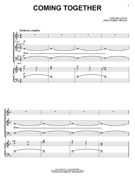 Download Jason Robert Brown Coming Together Sheet Music and learn how to play Piano, Vocal & Guitar (Right-Hand Melody) PDF digital score in minutes