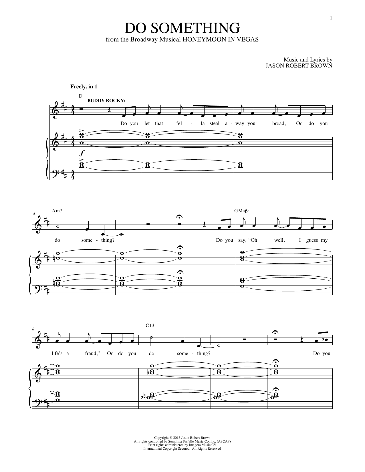 Download Jason Robert Brown Do Something Sheet Music and learn how to play Piano & Vocal PDF digital score in minutes
