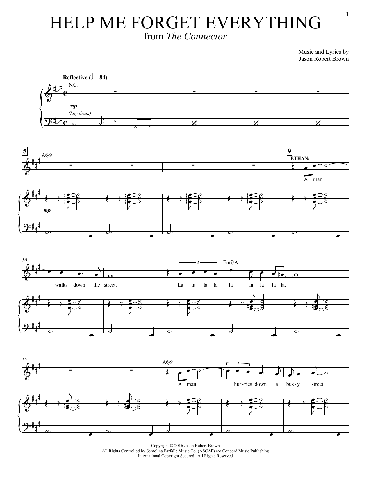 Download Jason Robert Brown Help Me Forget Everything (from The Connector) Sheet Music and learn how to play Piano & Vocal PDF digital score in minutes