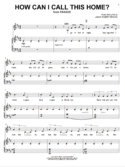 Download Jason Robert Brown How Can I Call This Home? Sheet Music and learn how to play Piano, Vocal & Guitar (Right-Hand Melody) PDF digital score in minutes