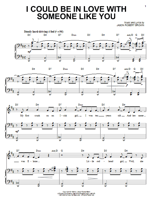 Download Jason Robert Brown I Could Be In Love With Someone Like You Sheet Music and learn how to play Piano, Vocal & Guitar (Right-Hand Melody) PDF digital score in minutes
