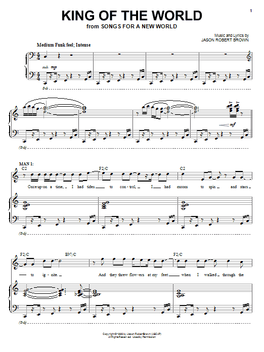 Download Jason Robert Brown King Of The World Sheet Music and learn how to play Piano, Vocal & Guitar (Right-Hand Melody) PDF digital score in minutes