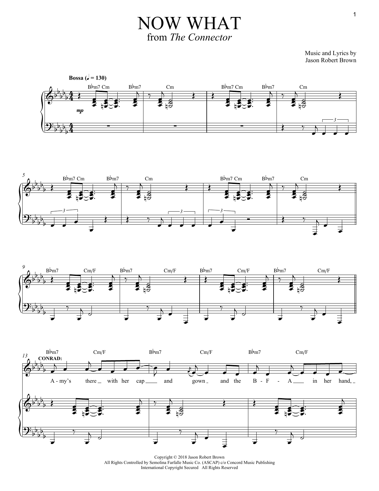 Download Jason Robert Brown Now What (from The Connector) Sheet Music and learn how to play Piano & Vocal PDF digital score in minutes