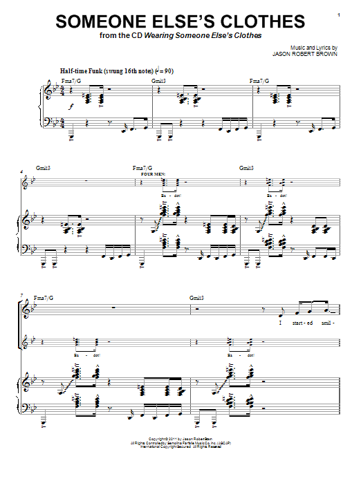 Download Jason Robert Brown Someone Else's Clothes Sheet Music and learn how to play Piano & Vocal PDF digital score in minutes