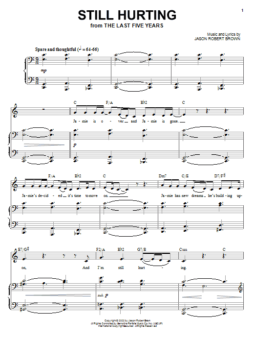 Download Jason Robert Brown Still Hurting Sheet Music and learn how to play Melody Line, Lyrics & Chords PDF digital score in minutes