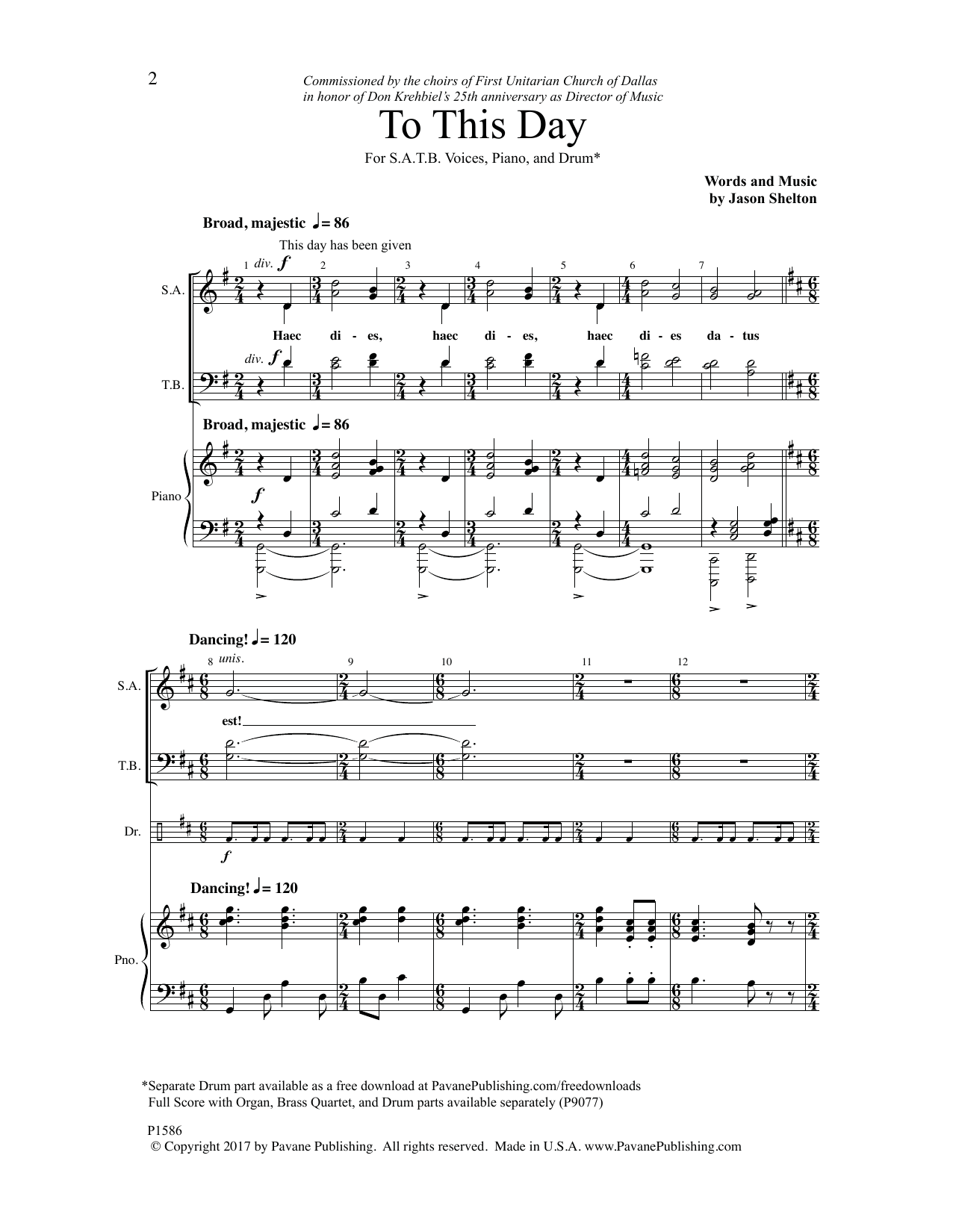 Download Jason Shelton To This Day Sheet Music and learn how to play SATB Choir PDF digital score in minutes