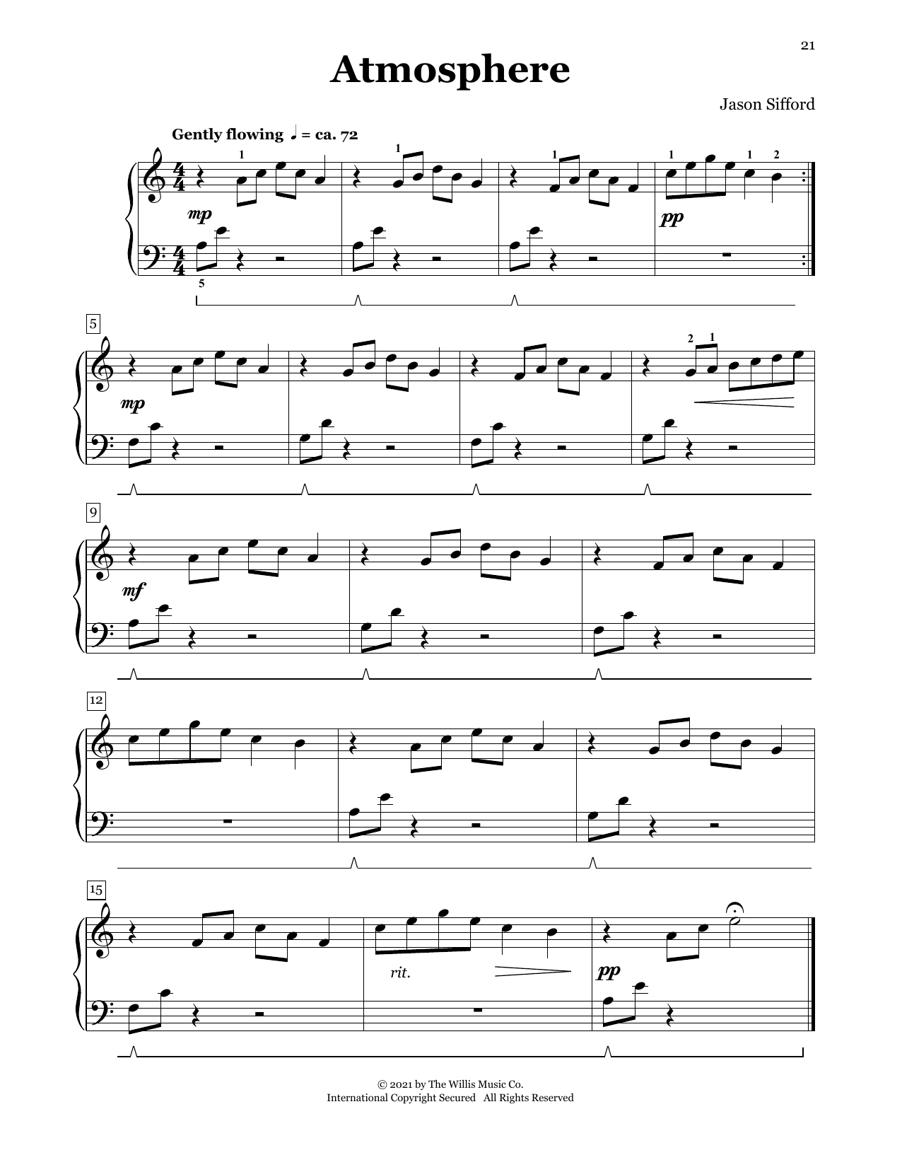 Download Jason Sifford Atmosphere Sheet Music and learn how to play Piano Duet PDF digital score in minutes