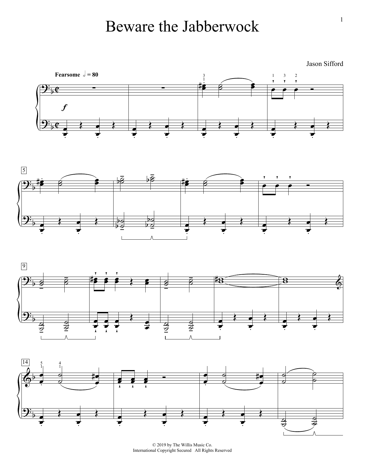 Download Jason Sifford Beware The Jabberwock Sheet Music and learn how to play Educational Piano PDF digital score in minutes