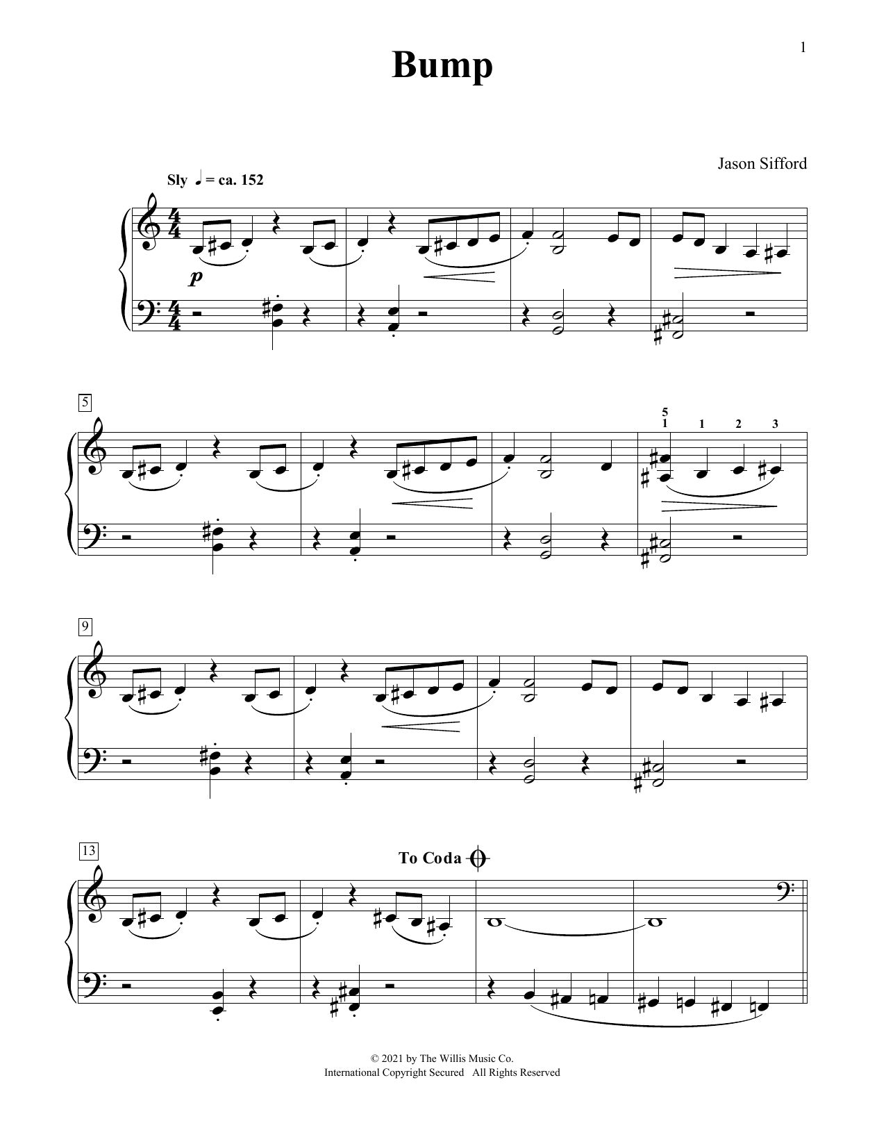 Download Jason Sifford Bump Sheet Music and learn how to play Piano Duet PDF digital score in minutes