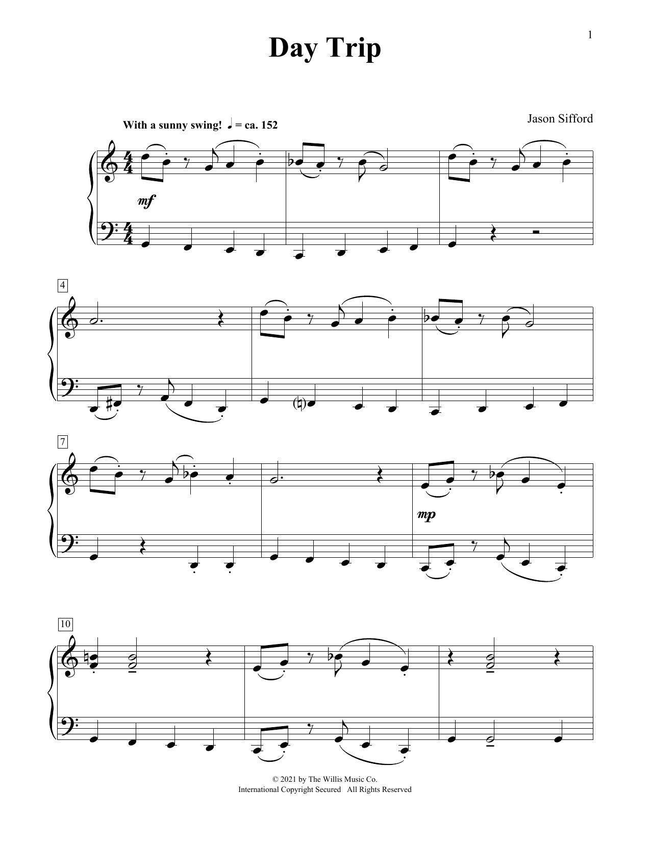 Download Jason Sifford Day Trip Sheet Music and learn how to play Piano Duet PDF digital score in minutes