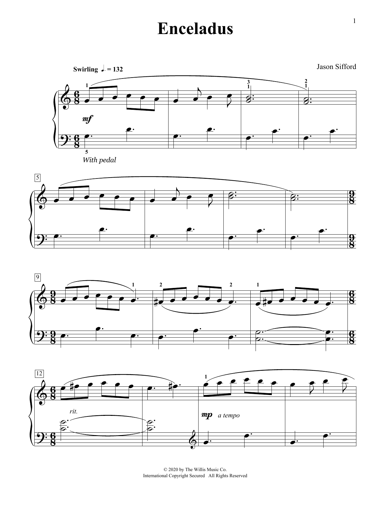 Download Jason Sifford Enceladus Sheet Music and learn how to play Educational Piano PDF digital score in minutes