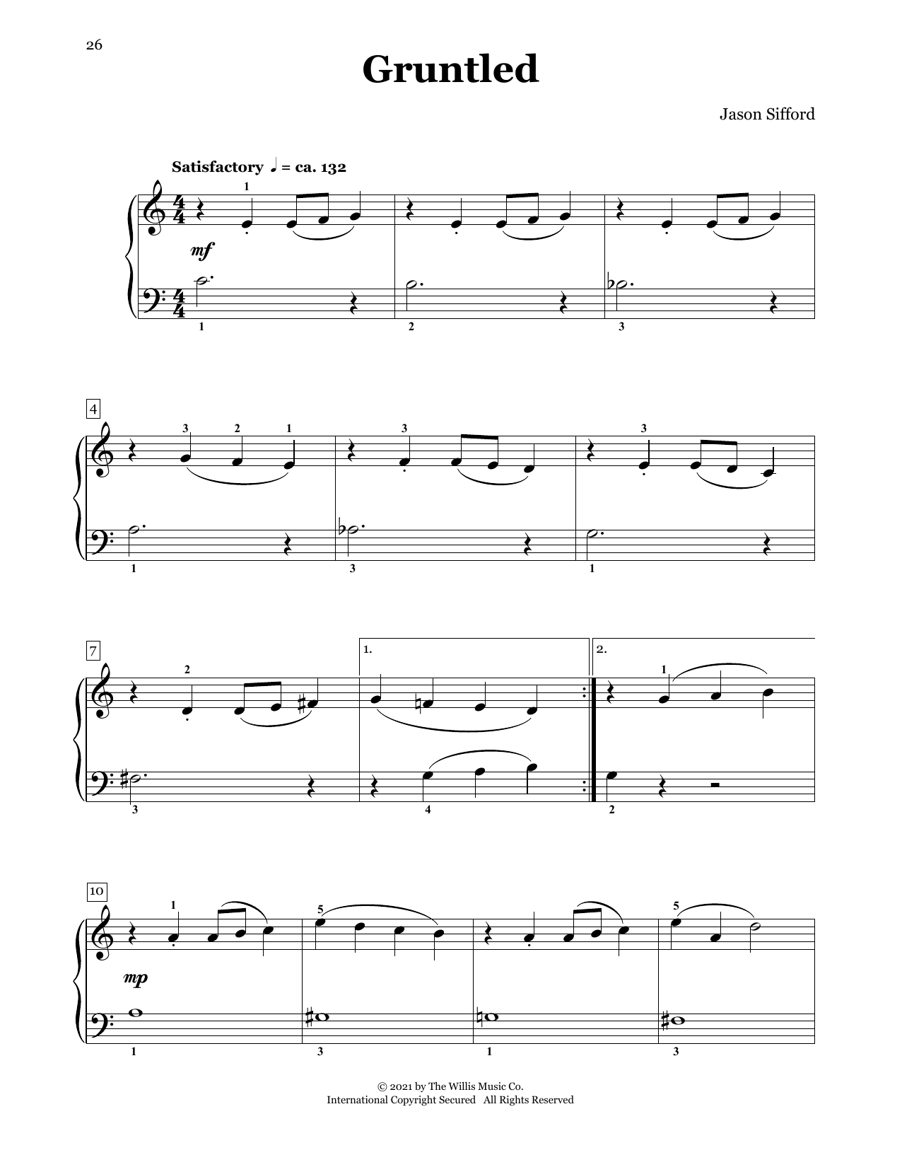 Download Jason Sifford Gruntled Sheet Music and learn how to play Piano Duet PDF digital score in minutes