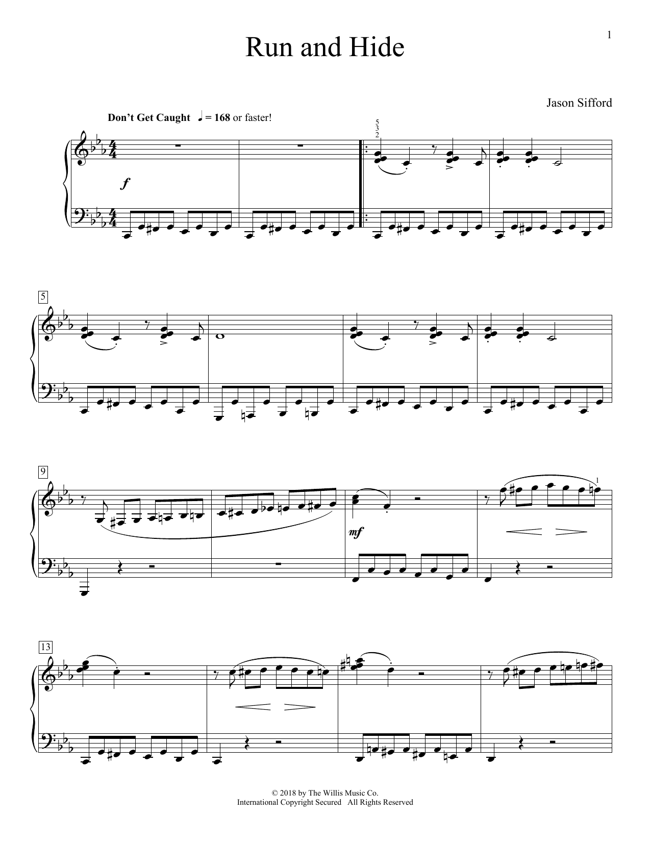 Download Jason Sifford Run And Hide Sheet Music and learn how to play Educational Piano PDF digital score in minutes