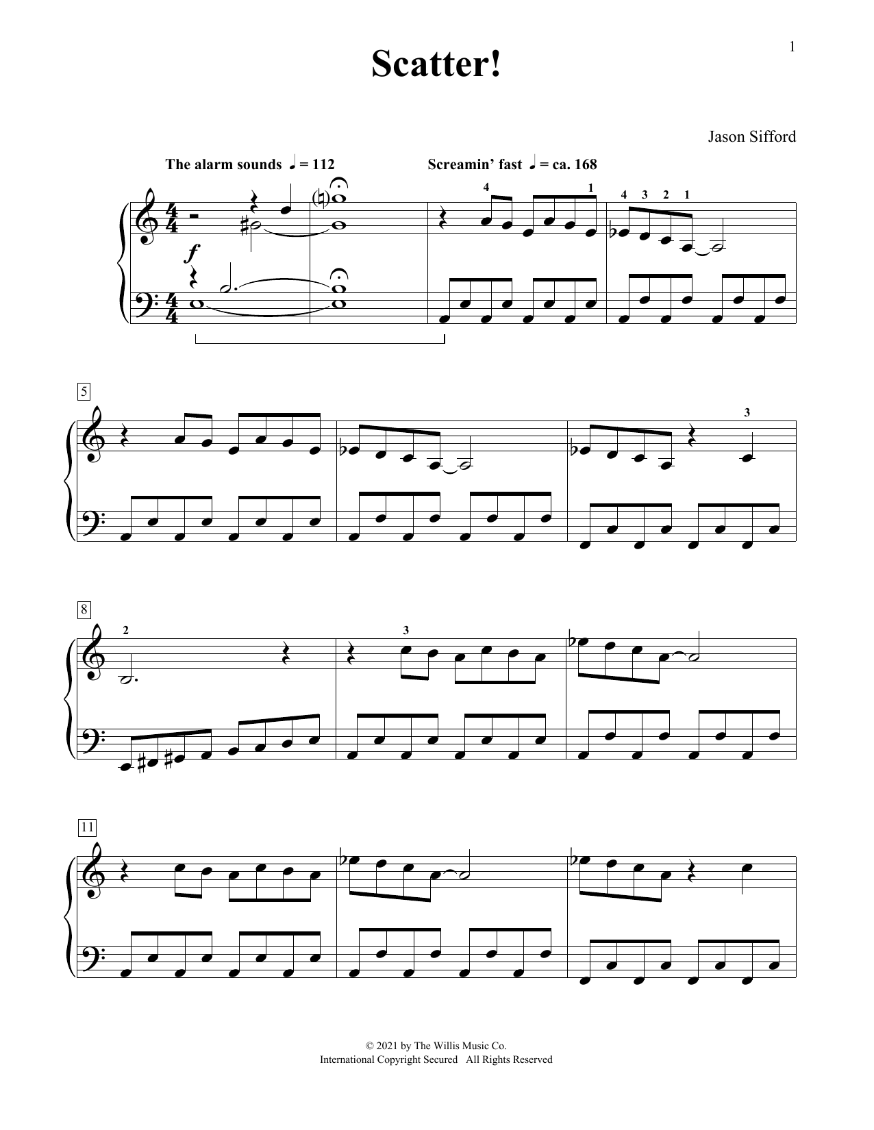 Download Jason Sifford Scatter! Sheet Music and learn how to play Piano Duet PDF digital score in minutes