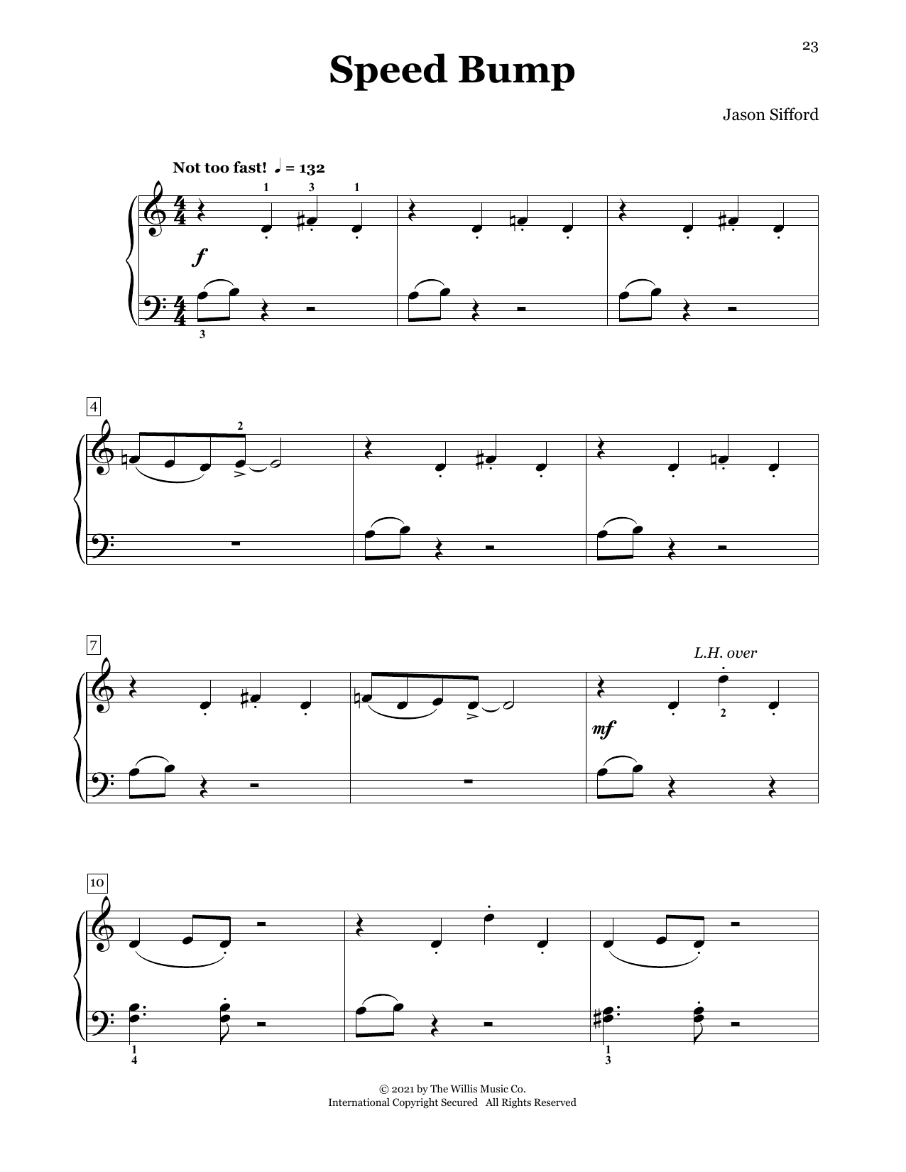 Download Jason Sifford Speed Bump Sheet Music and learn how to play Piano Duet PDF digital score in minutes
