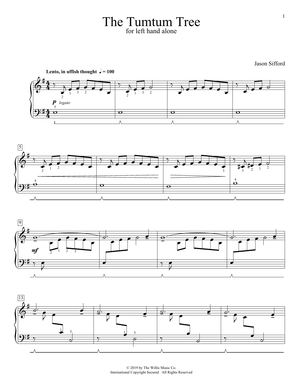Download Jason Sifford The Tumtum Tree Sheet Music and learn how to play Educational Piano PDF digital score in minutes
