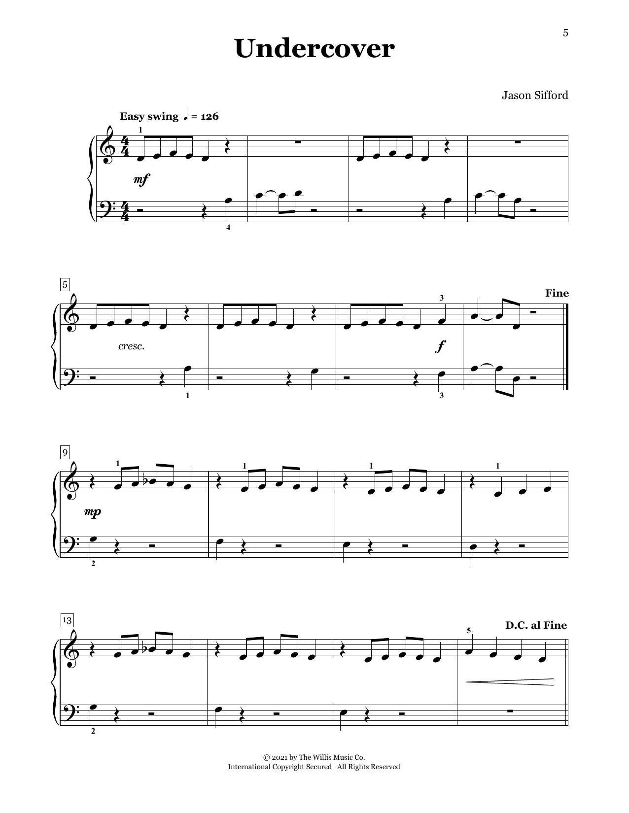 Download Jason Sifford Undercover Sheet Music and learn how to play Piano Duet PDF digital score in minutes