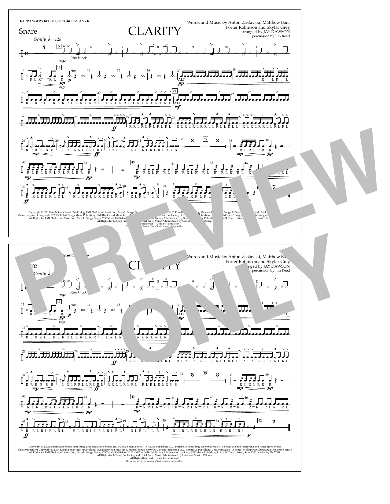 Download Jay Dawson Clarity - Snare Sheet Music and learn how to play Marching Band PDF digital score in minutes