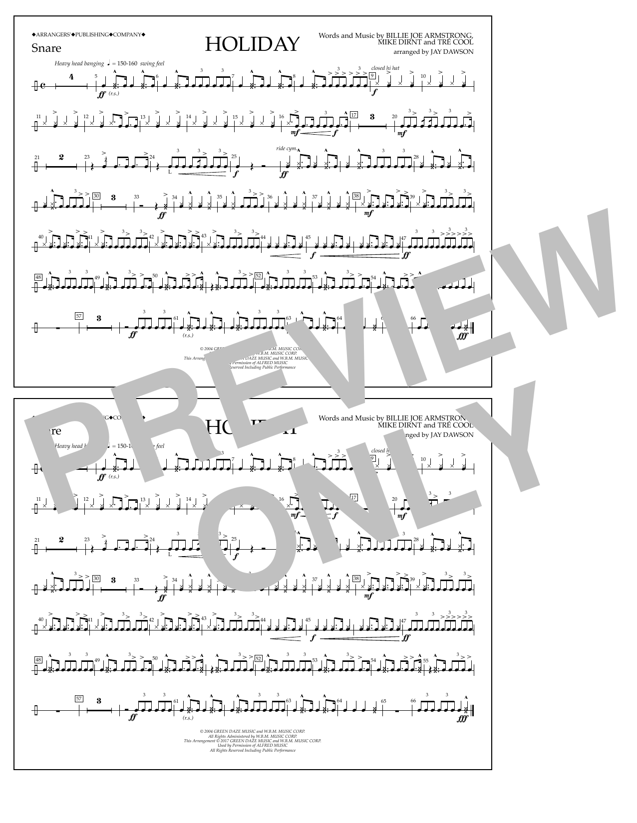 Download Jay Dawson Holiday - Snare Drum Sheet Music and learn how to play Marching Band PDF digital score in minutes