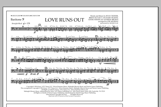 Download Jay Dawson Love Runs Out - Baritone B.C. Sheet Music and learn how to play Marching Band PDF digital score in minutes