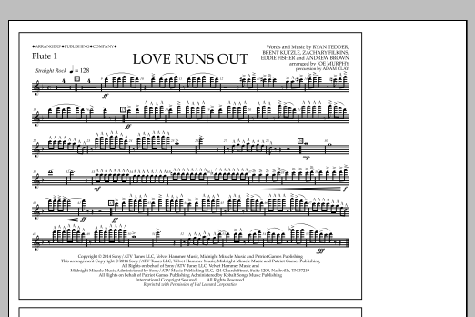 Download Jay Dawson Love Runs Out - Flute 1 Sheet Music and learn how to play Marching Band PDF digital score in minutes