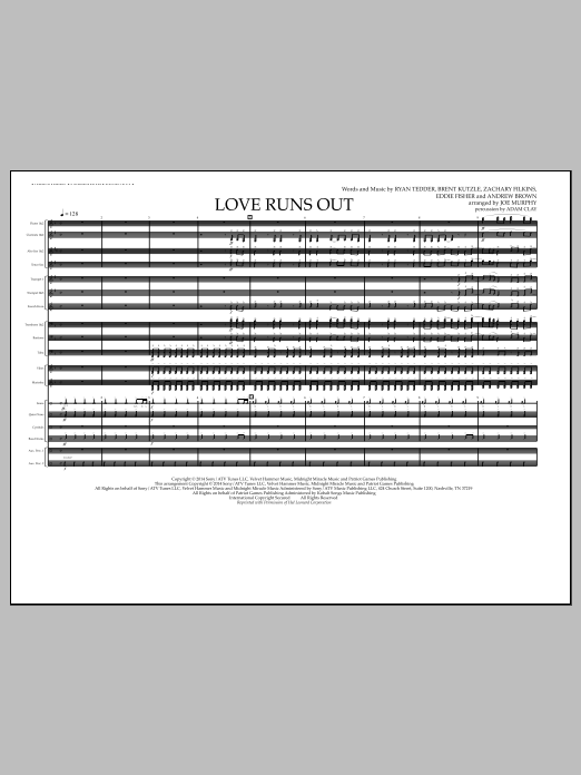 Download Jay Dawson Love Runs Out - Full Score Sheet Music and learn how to play Marching Band PDF digital score in minutes