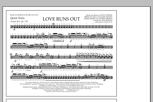 Download Jay Dawson Love Runs Out - Quint-Toms Sheet Music and learn how to play Marching Band PDF digital score in minutes