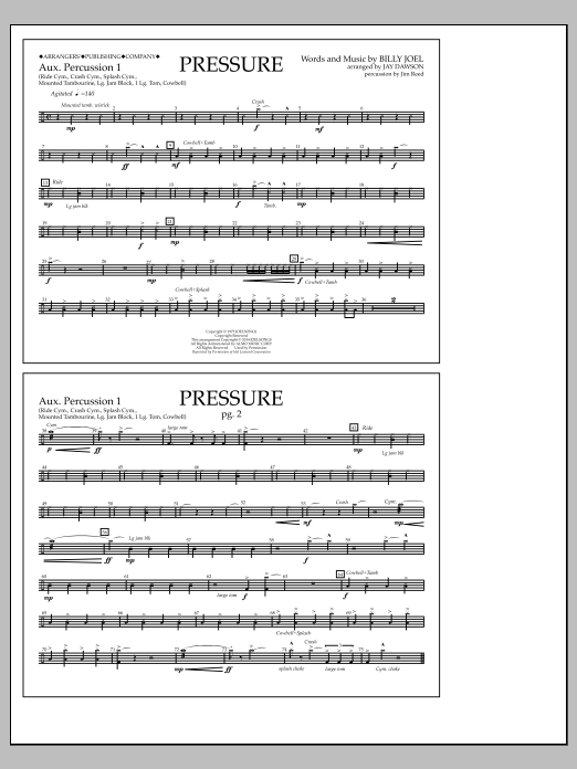 Download Jay Dawson Pressure - Aux. Perc. 1 Sheet Music and learn how to play Marching Band PDF digital score in minutes