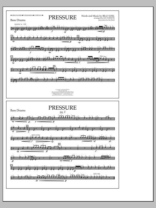 Download Jay Dawson Pressure - Bass Drums Sheet Music and learn how to play Marching Band PDF digital score in minutes