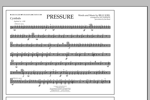 Download Jay Dawson Pressure - Cymbals Sheet Music and learn how to play Marching Band PDF digital score in minutes
